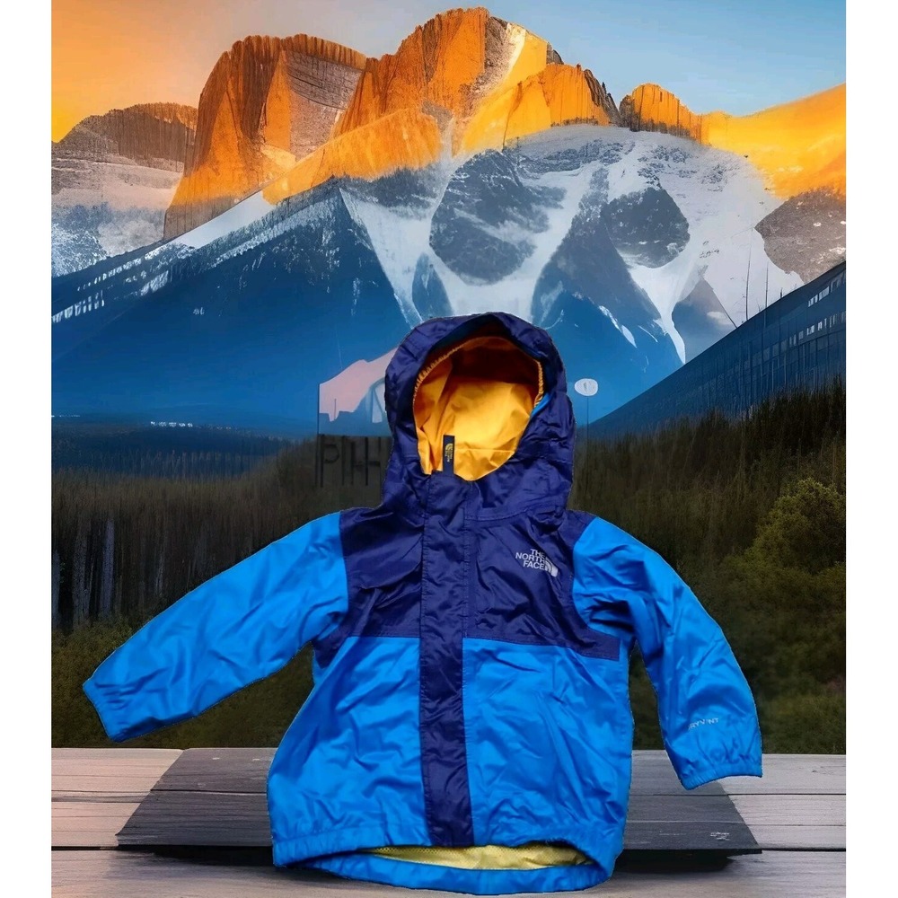 The North Face Rain Jacket Infant 6-12 Months Blue Excellent DryVent Hooded